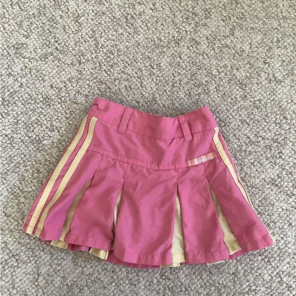 Adidas Pleated Pull On Skort Pink Yellow Active Athletic 2T